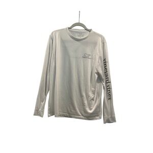 White vineyard vines, long sleeve performance, shirt,‎ men's medium womens large